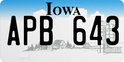 IA license plate APB643