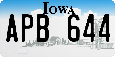 IA license plate APB644