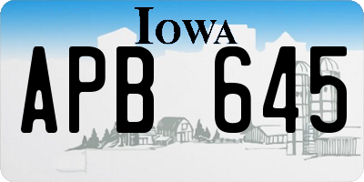 IA license plate APB645