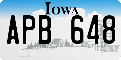 IA license plate APB648