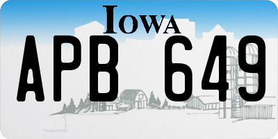 IA license plate APB649