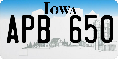 IA license plate APB650