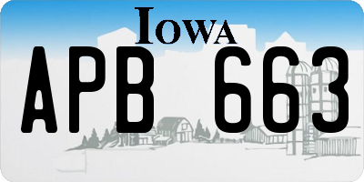 IA license plate APB663