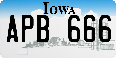 IA license plate APB666
