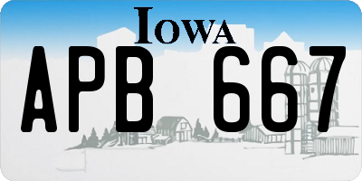 IA license plate APB667
