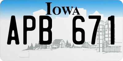 IA license plate APB671
