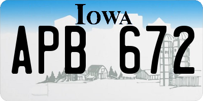 IA license plate APB672