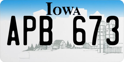 IA license plate APB673