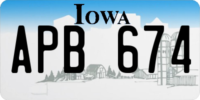 IA license plate APB674