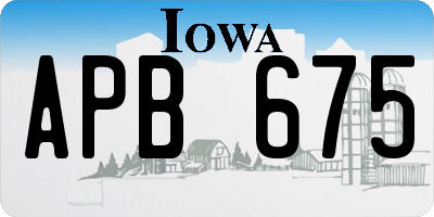 IA license plate APB675