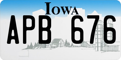 IA license plate APB676