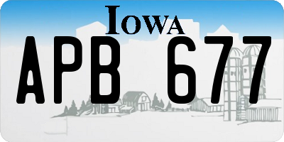 IA license plate APB677
