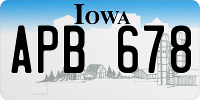 IA license plate APB678