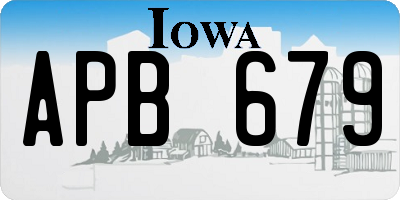 IA license plate APB679