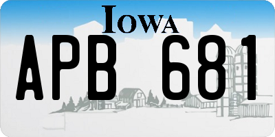 IA license plate APB681