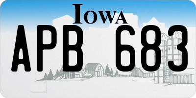 IA license plate APB683