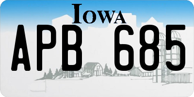 IA license plate APB685