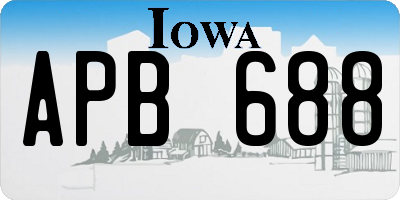 IA license plate APB688