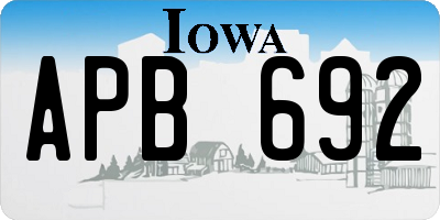 IA license plate APB692