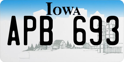 IA license plate APB693