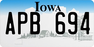 IA license plate APB694