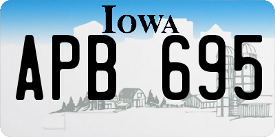 IA license plate APB695