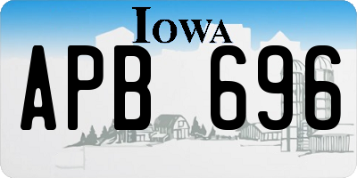 IA license plate APB696