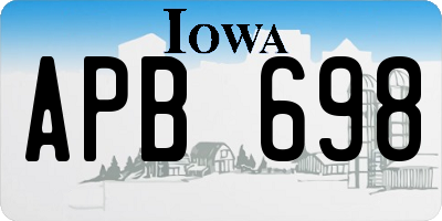 IA license plate APB698
