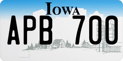 IA license plate APB700
