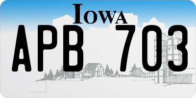 IA license plate APB703