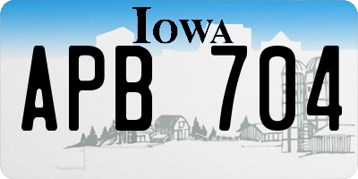 IA license plate APB704