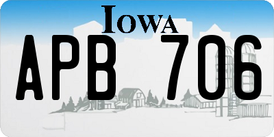 IA license plate APB706