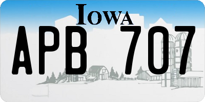 IA license plate APB707