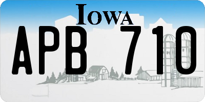 IA license plate APB710