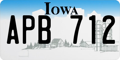 IA license plate APB712