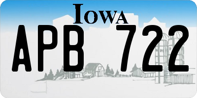 IA license plate APB722