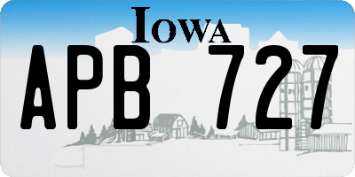 IA license plate APB727