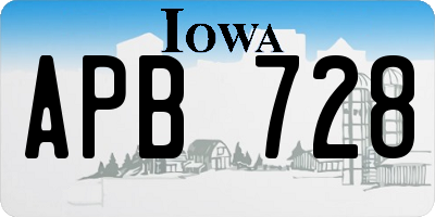 IA license plate APB728