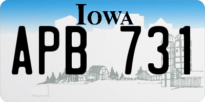 IA license plate APB731
