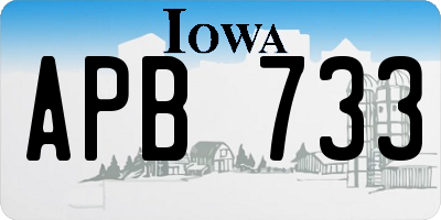 IA license plate APB733