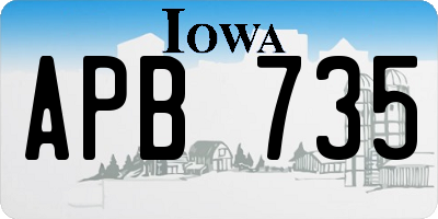 IA license plate APB735