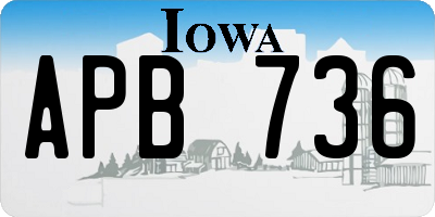 IA license plate APB736
