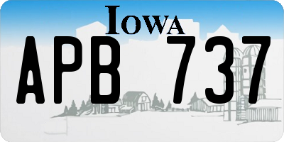 IA license plate APB737