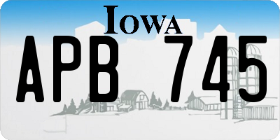 IA license plate APB745