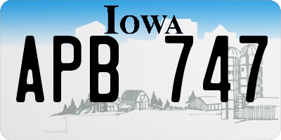 IA license plate APB747