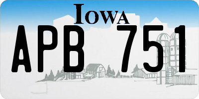 IA license plate APB751