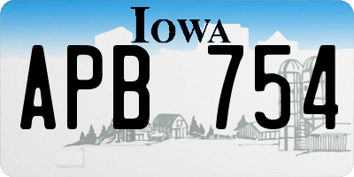 IA license plate APB754