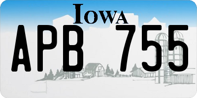 IA license plate APB755