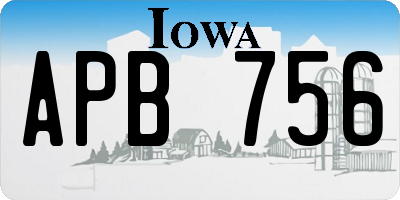 IA license plate APB756
