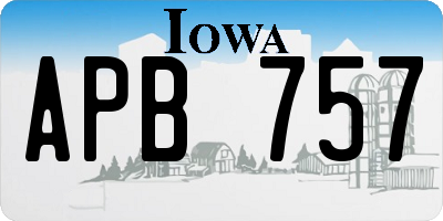 IA license plate APB757
